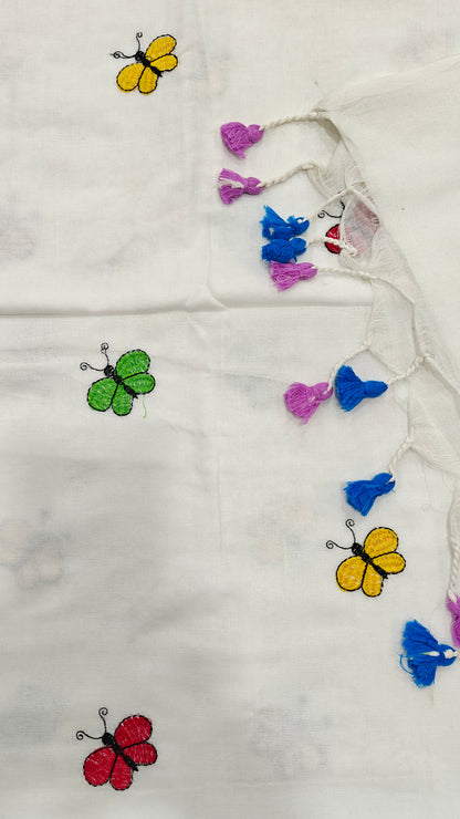 Mul Cotton Butterfly Embroidery