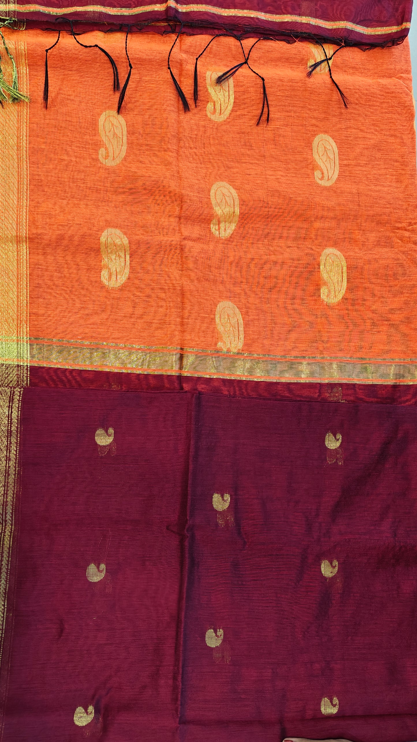 Maheshwari Cotton Silk with fine Zari