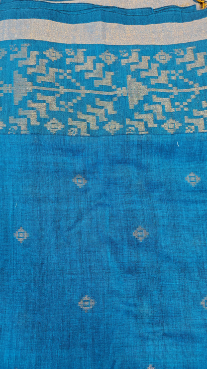 Handloom Cotton Silk with fine Zari