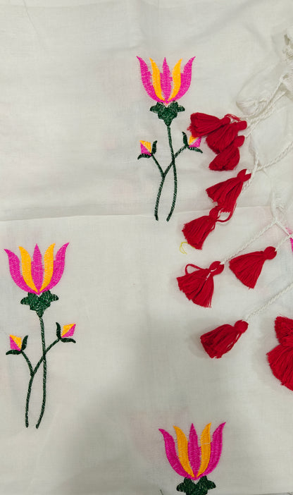 Mul Cotton Lotus Embroidery