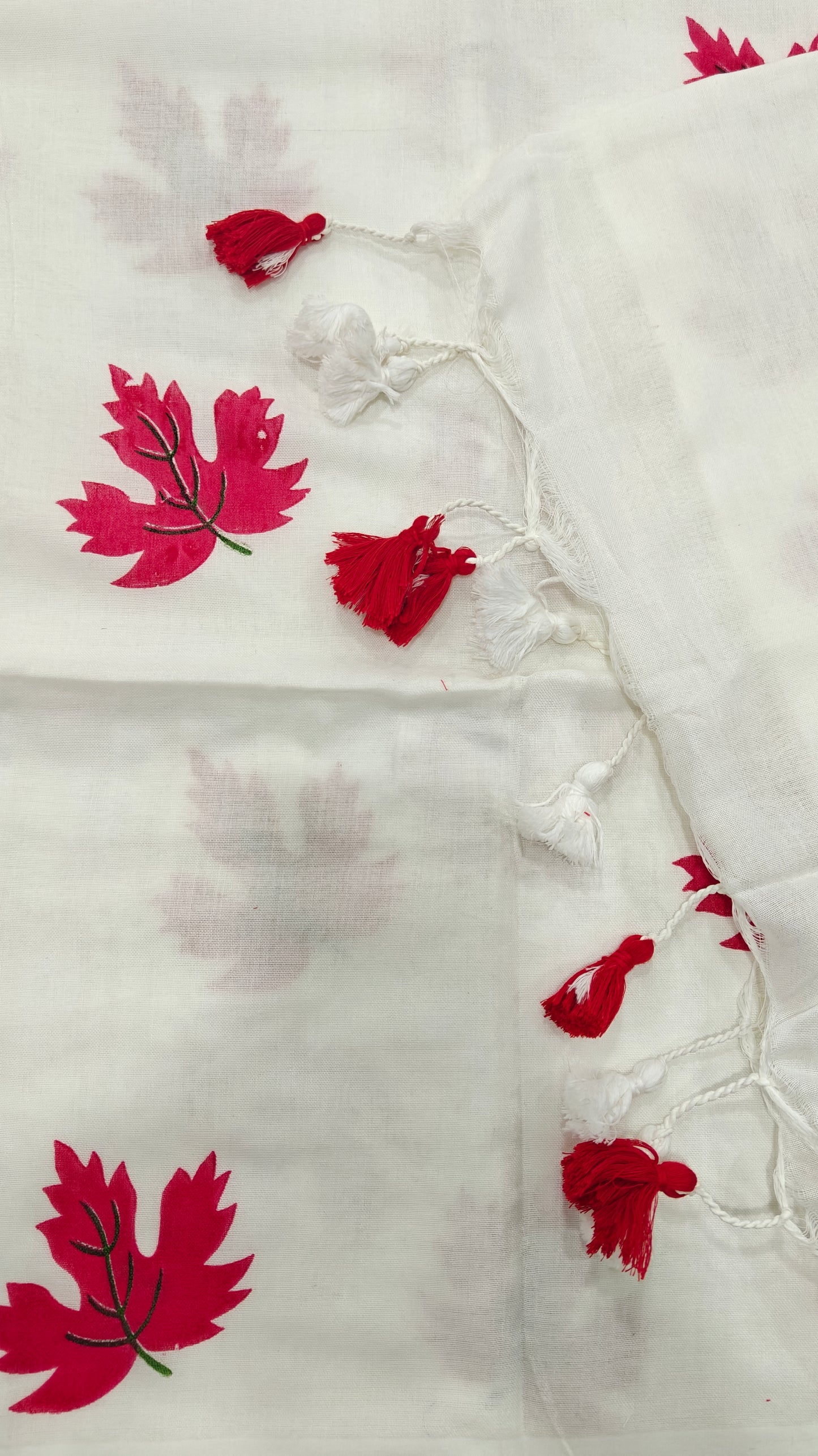 Khadi Cotton Hand Painted Leaf