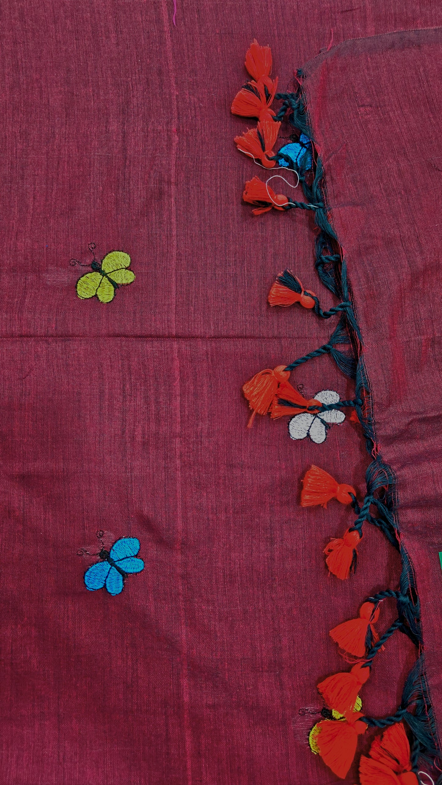 Mul Cotton Butterfly Embroidery