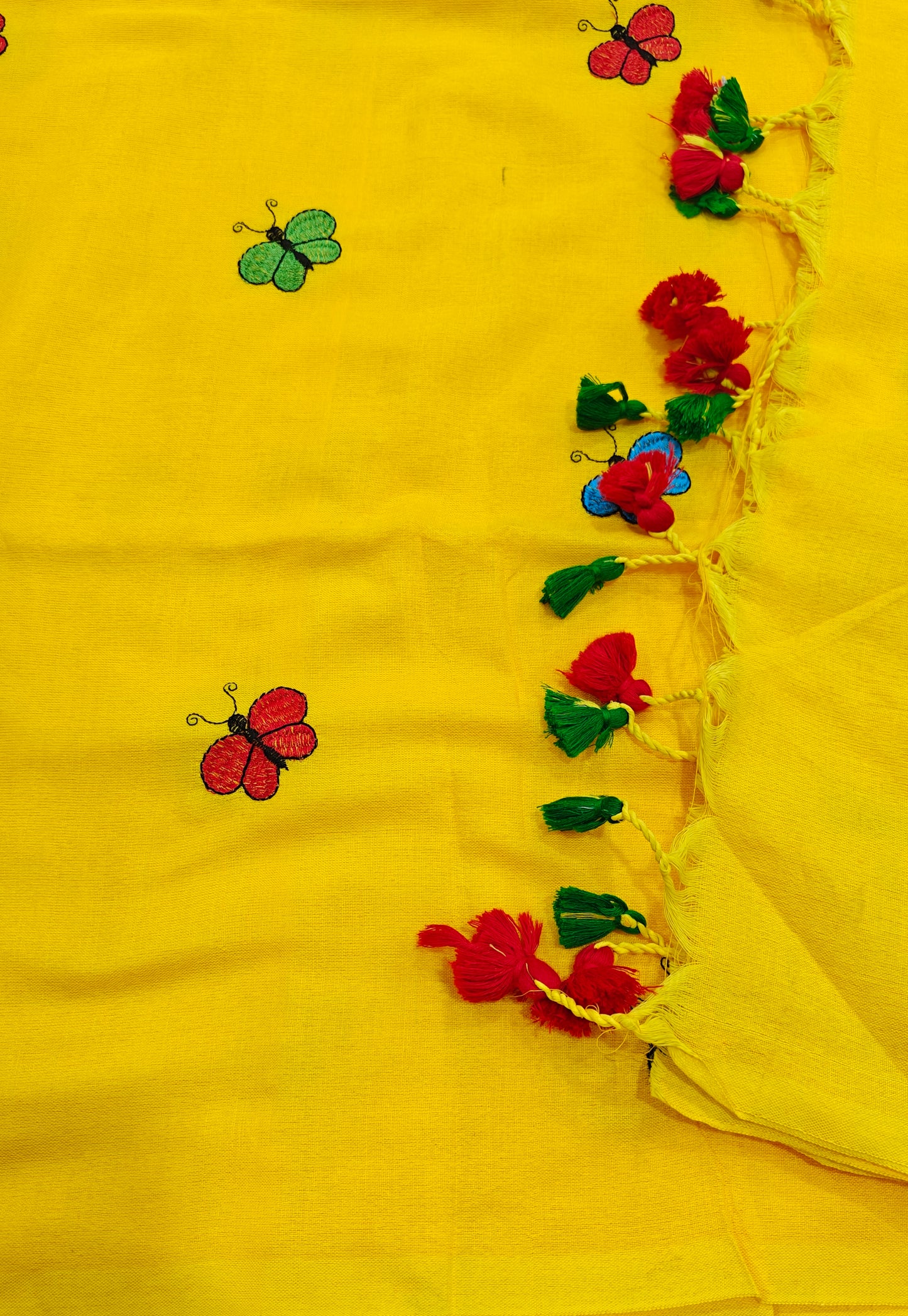 Mul Cotton Butterfly Embroidery