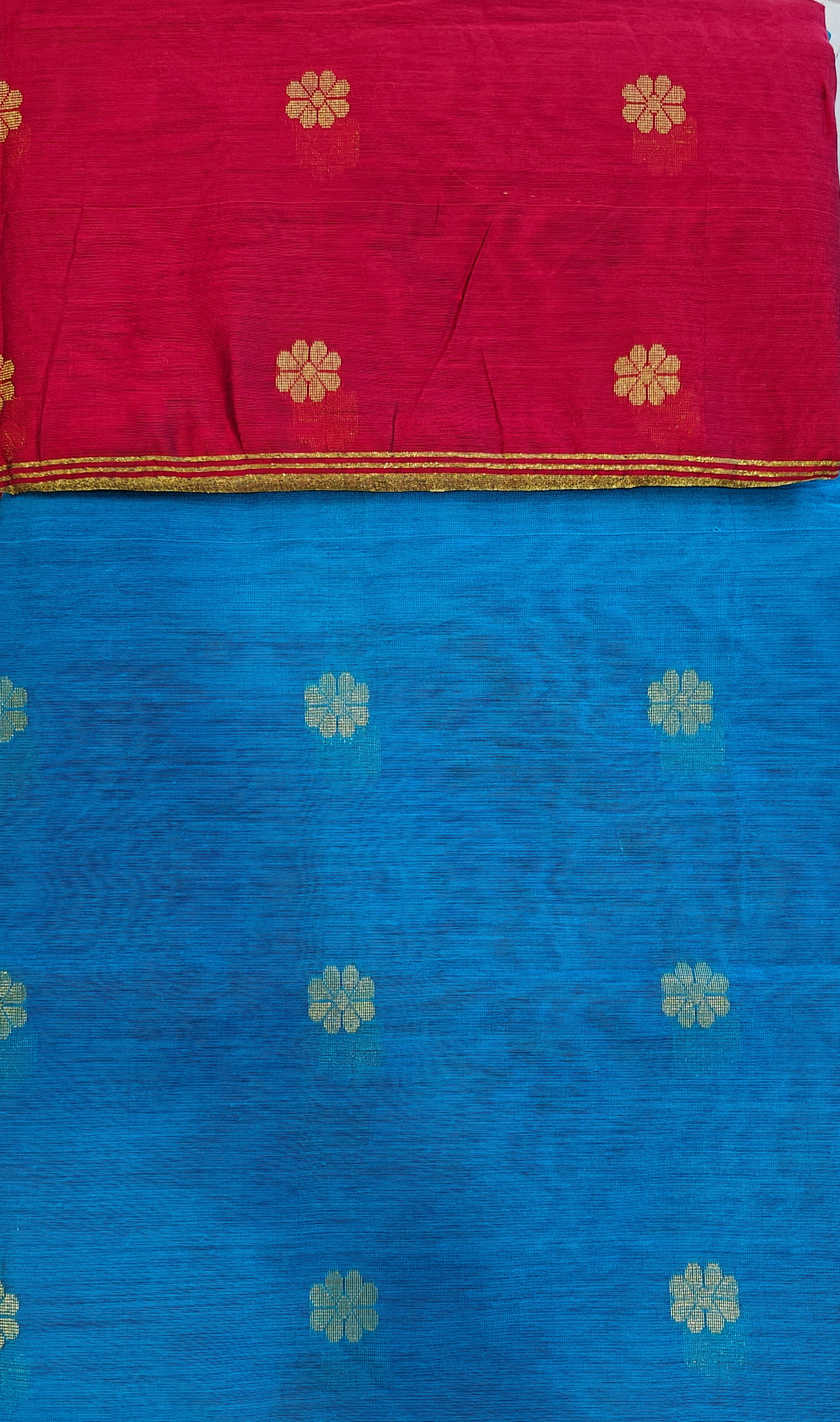 Maheshwari Cotton Silk with fine Zari