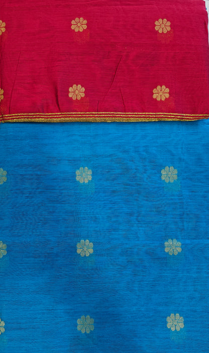 Maheshwari Cotton Silk with fine Zari
