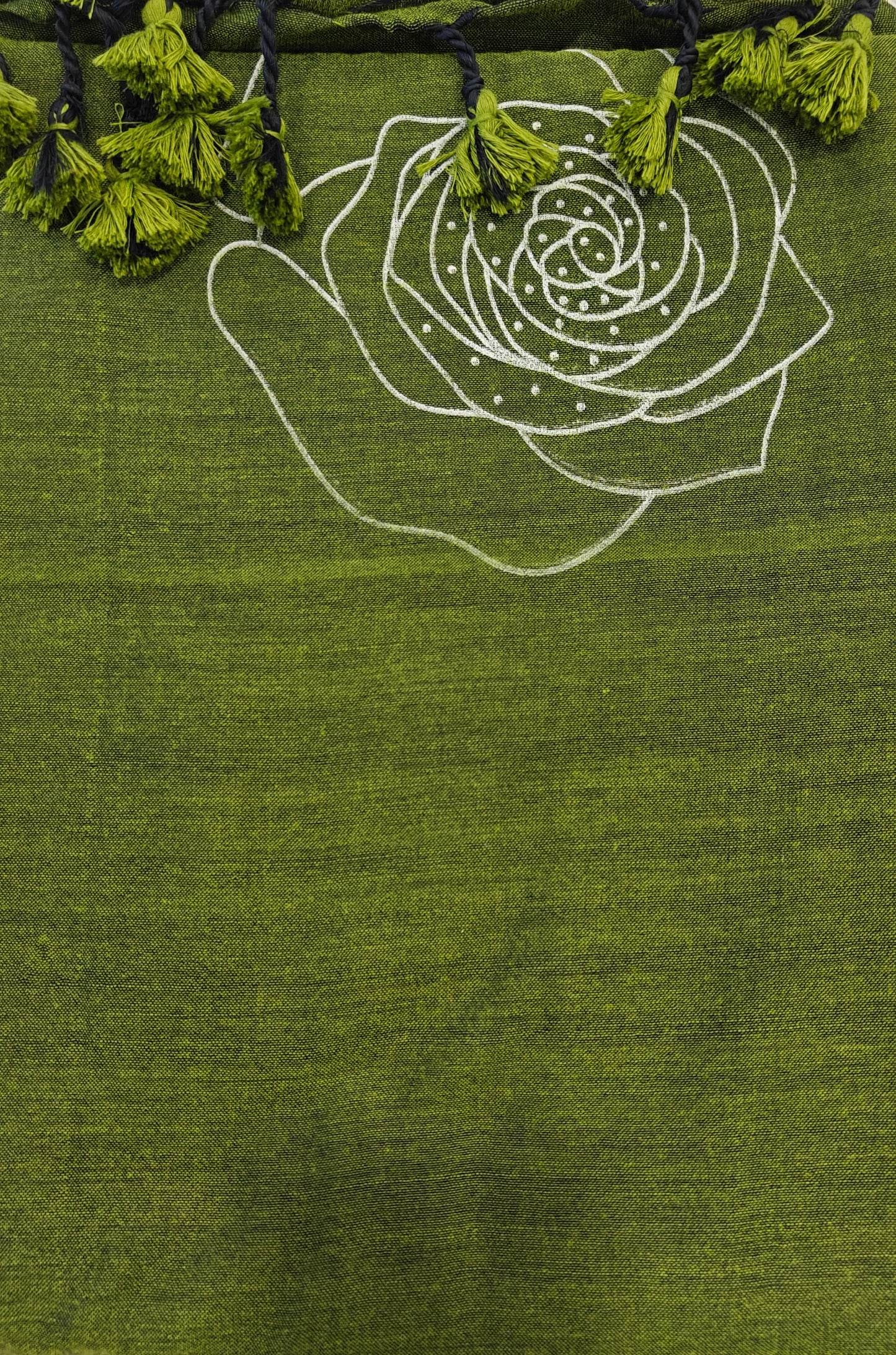 Khadi Cotton Hand Painted Rose