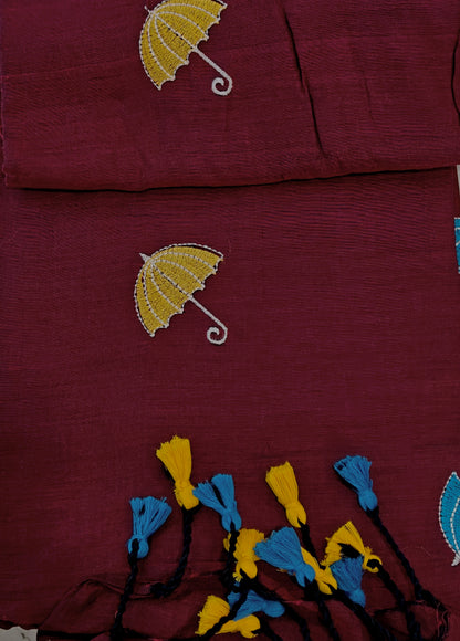 Khadi Cotton Umbrella Embroidery