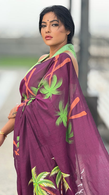 Khadi Cotton Hand painted Tree
