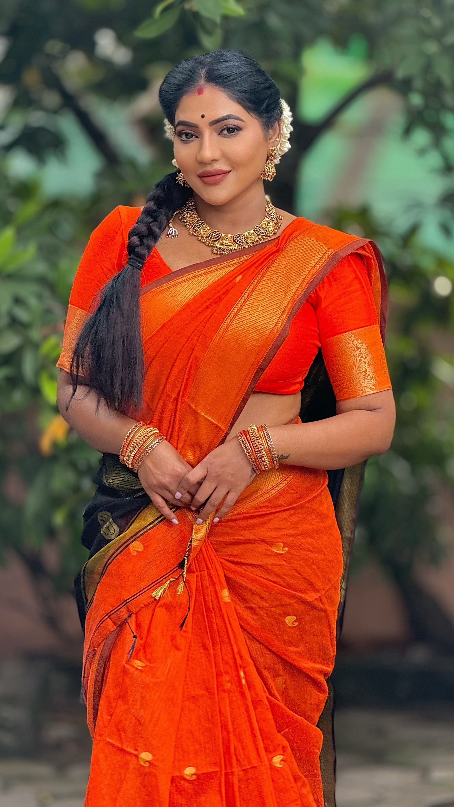 Maheshwari Cotton Silk with fine Zari