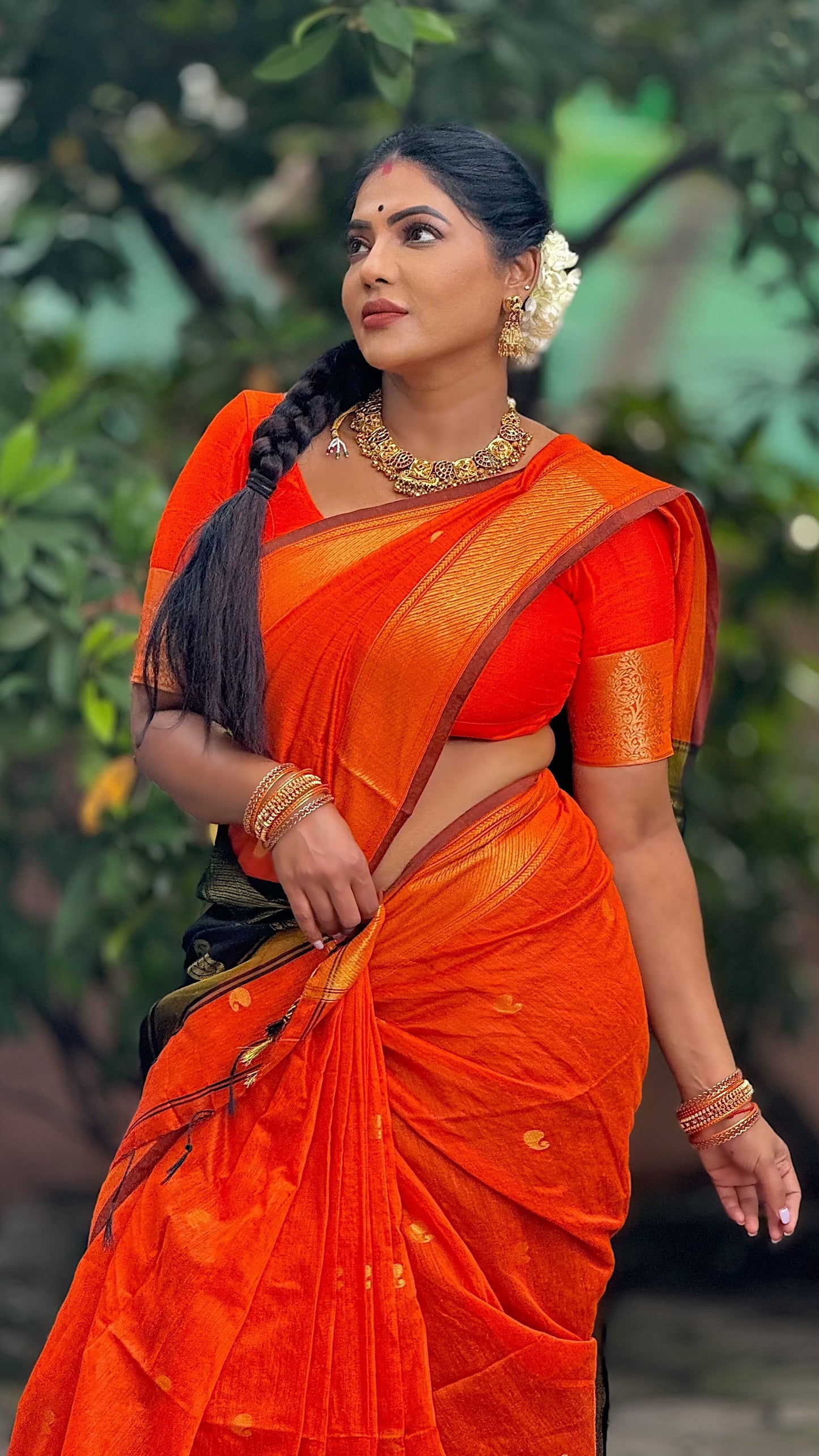 Maheshwari Cotton Silk with fine Zari