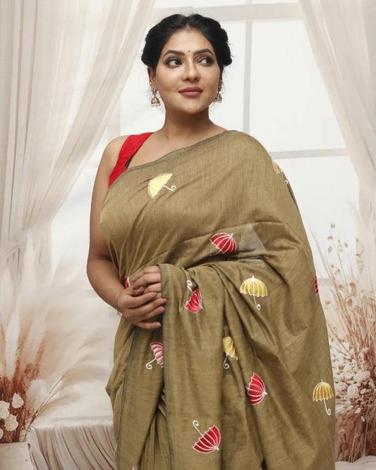 Khadi Cotton Umbrella Embroidery