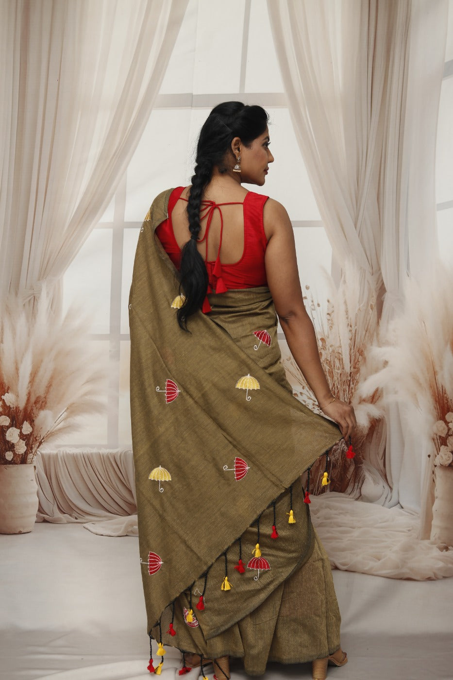 Khadi Cotton Umbrella Embroidery