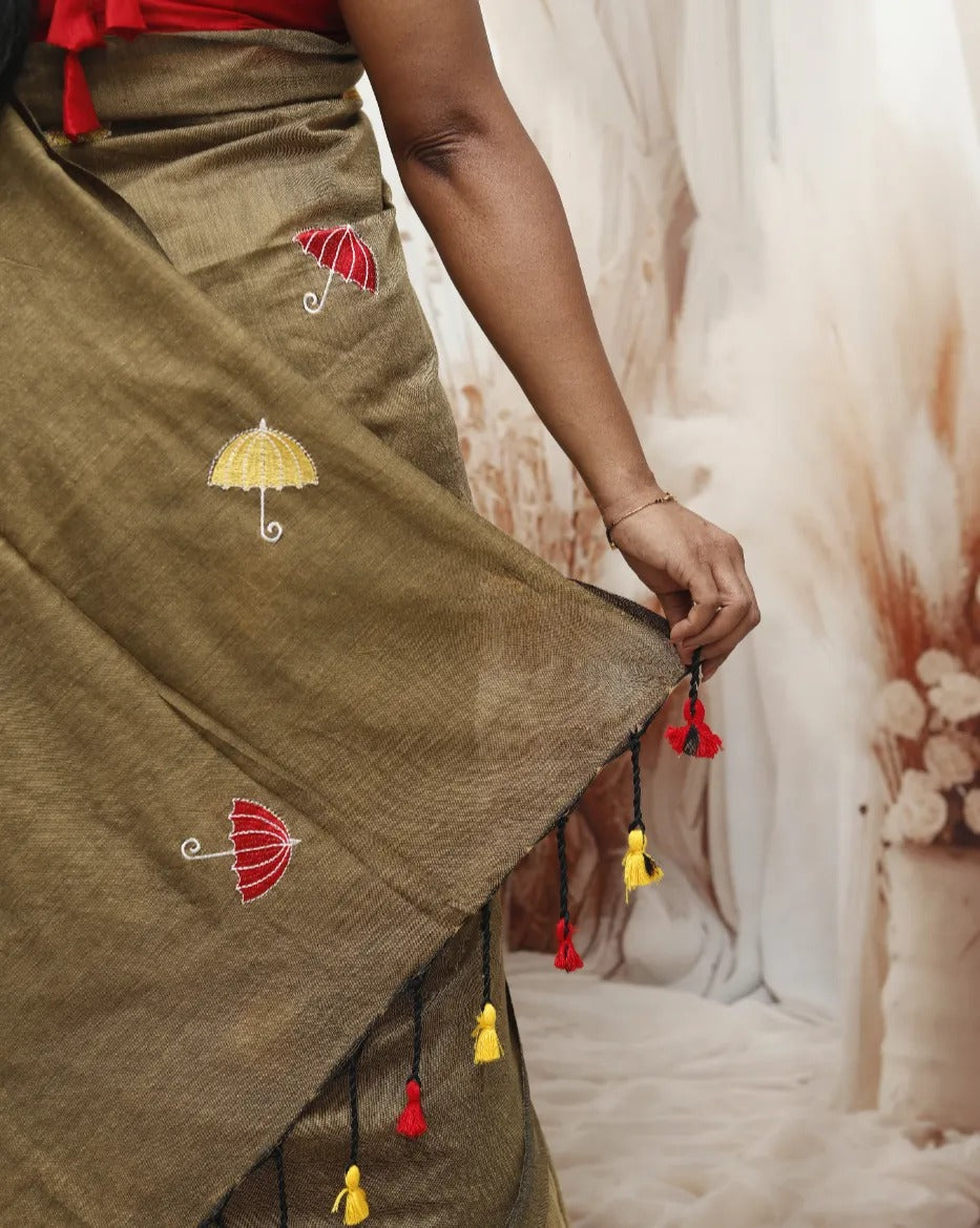 Khadi Cotton Umbrella Embroidery