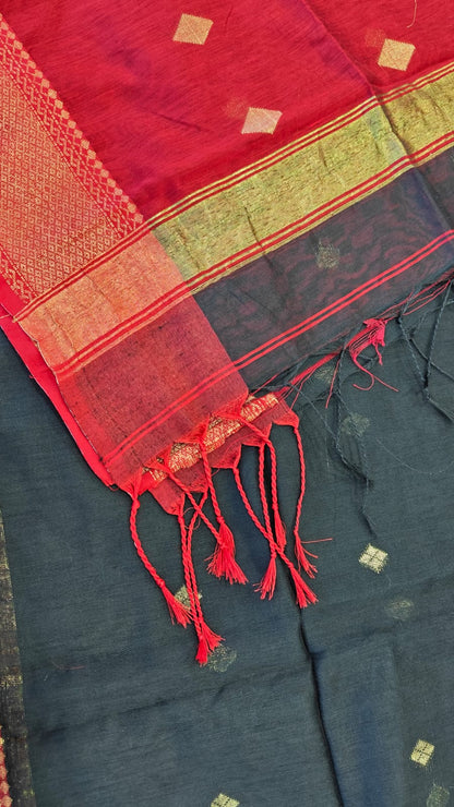 Maheshwari Cotton Silk with fine Zari